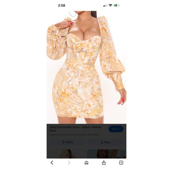 Fashion Nova Dresses & Skirts - fashion nova xlarge nwt mini dress yellow and cream floral bustier style bodice